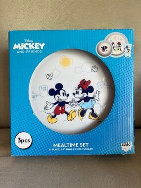 NEW Mickey & Friends 3-Piece Mealtime Set